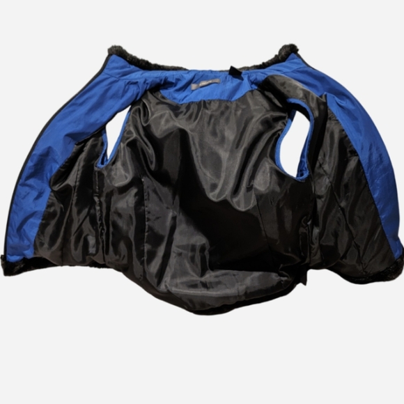 Pre-owned  Liz Claiborne Royal Blue Quilted Vest with Black Trim - Picture 3 of 10